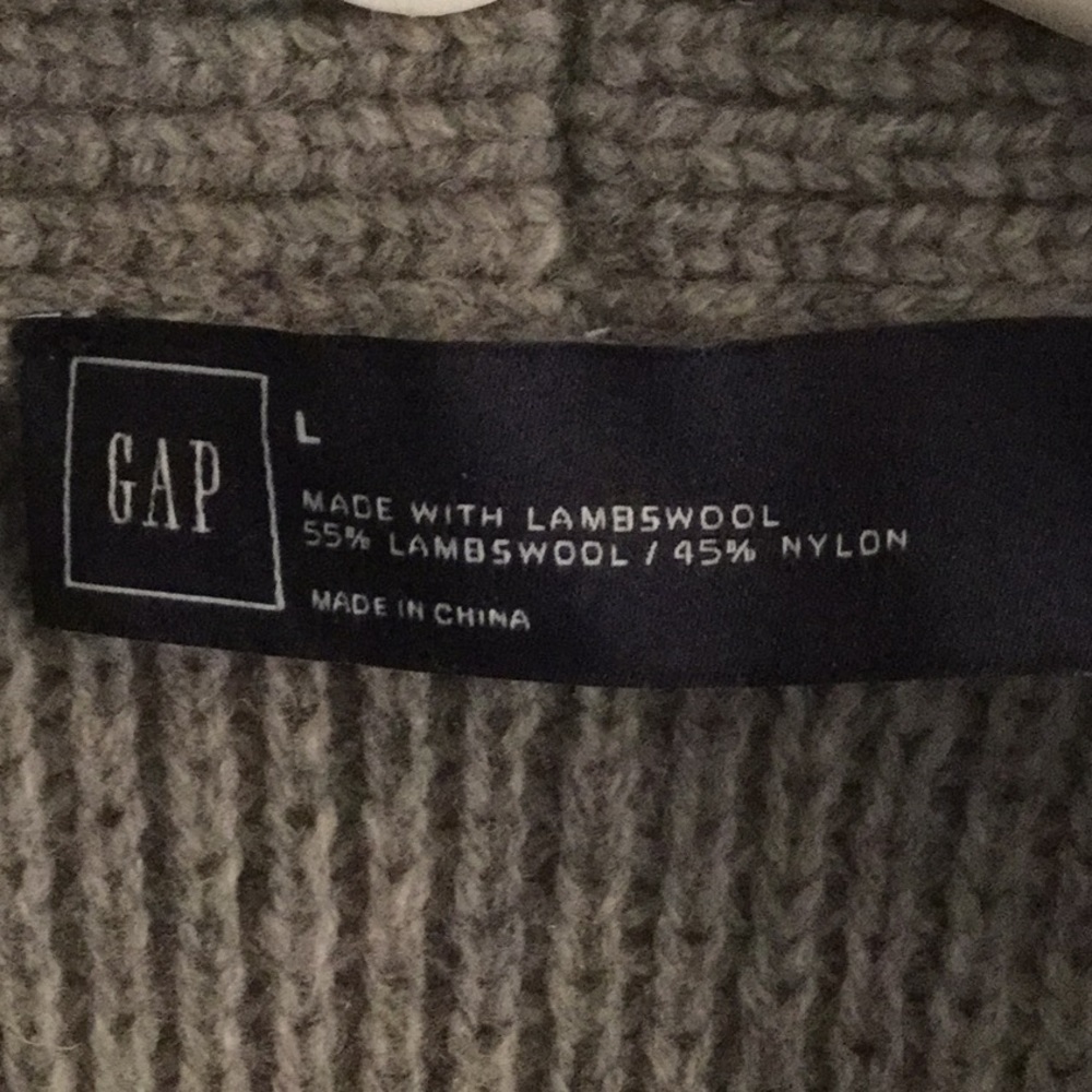 Gray Gap Lambswool Wood Toggle Cardigan Sweater - image 3